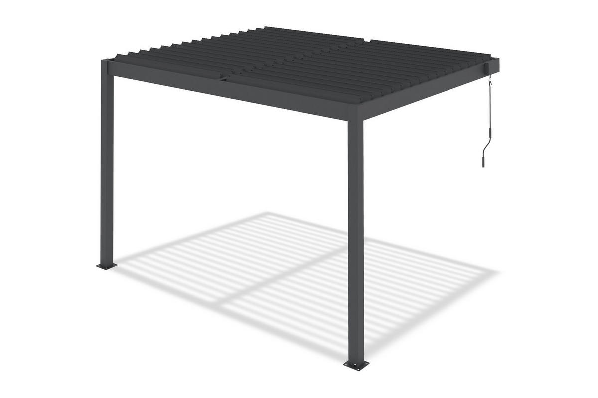 ANLEHN-BIOKLIMA-PERGOLA Piana 3x2m aus grauem Aluminium - Grau, Metall (304/218/196cm) - Cazeboo