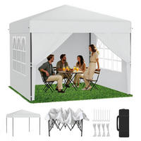 FALTPAVILLON 2,5 x 2,5 m mit One-Touch Lift und Seitenwänden Weiß - Weiß, Textil (250/260/250cm)