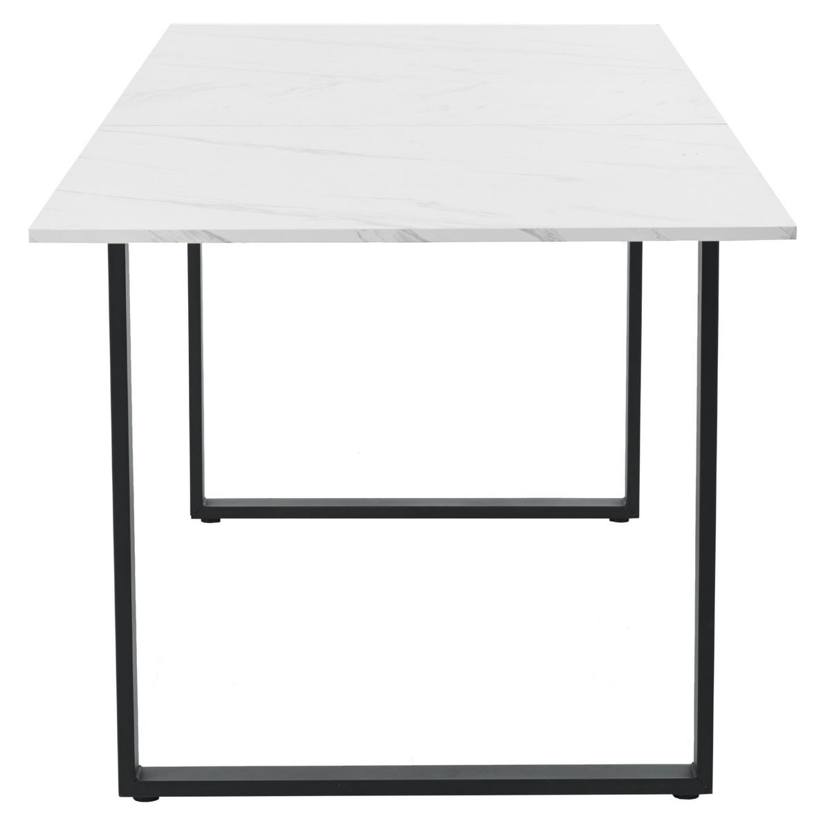 JÍDELNÍ stůl 140/180/80/75 cm bílý z MDF a kovu s rozkládací deskou - bílá, kompozitní dřevo (180/80/75cm) - OKWISH