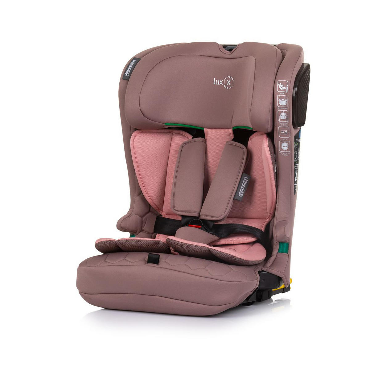 KINDERSITZ i-Size LUX X (76-150cm) rosa Gruppe 1/2/3, Isofix, Top Tether - Rosa, Kunststoff (42/60/42cm) - Chipolino