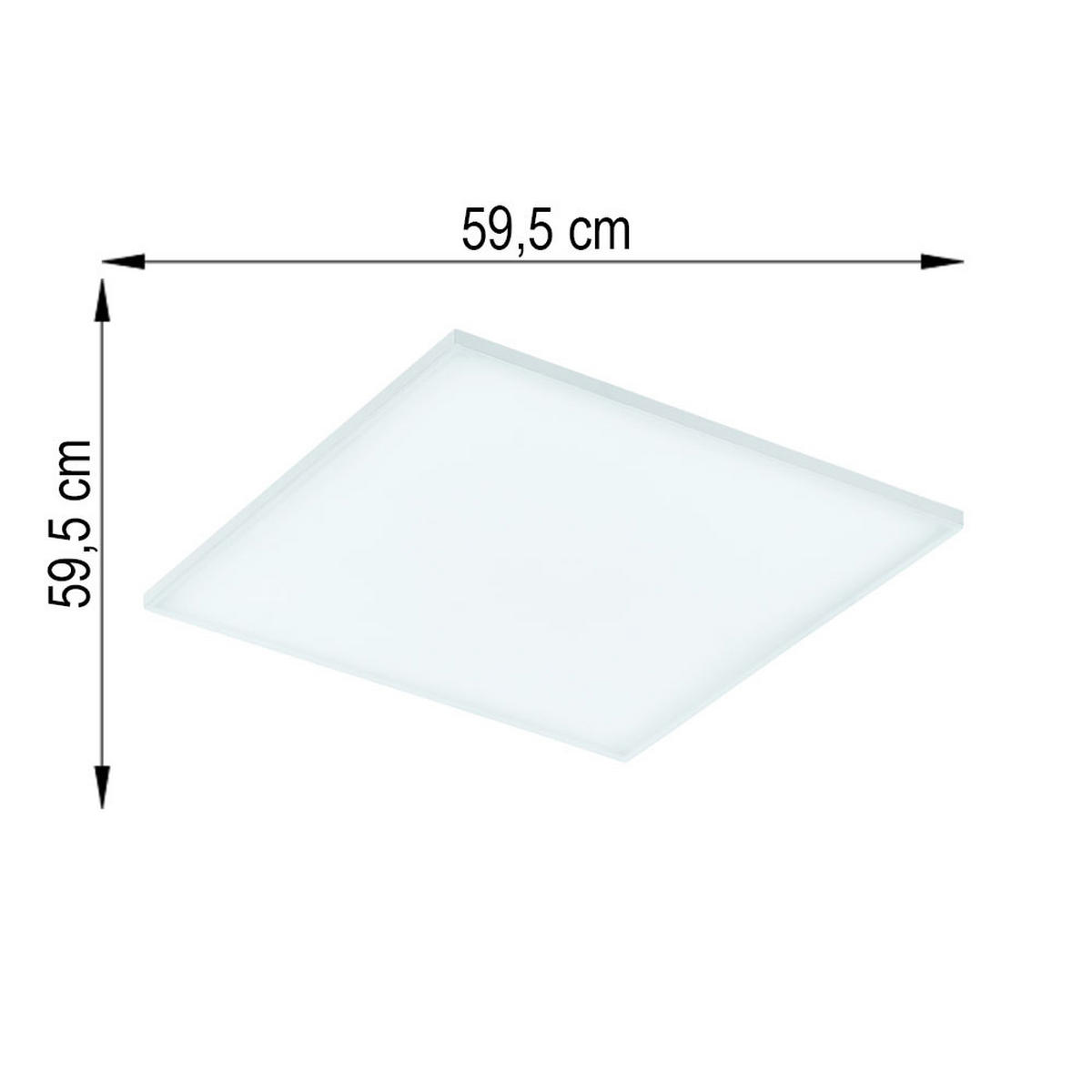 LED DECKENLEUCHTE Turcona Weiß - Weiß, Metall (59.5/59.5/6cm)