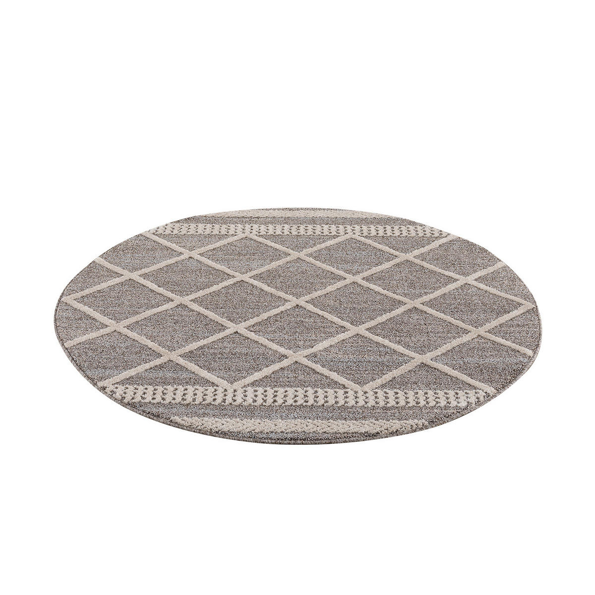 KURZFLOR-TEPPICH Art 2645 Mocca 120x120 cm rund - Braun, Textil (120/120cm) - carpet city