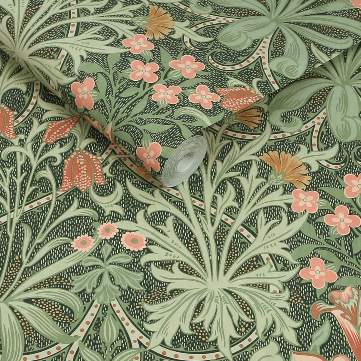 VLIESTAPETE Waldunkräuter 1000x52cm - Dunkelgrün, Papier/Kunststoff (52/1000cm) - William Morris at Home