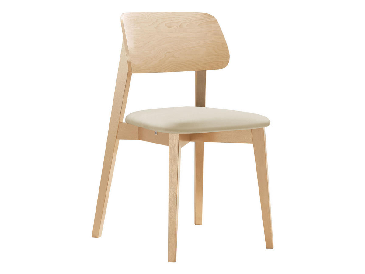 WOHNZIMMER STUHL KT63, Holzfarbe: Buche - Buchefarben/Naturfarben, Holz/Textil (47/80/49cm) - MIRJAN24
