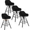 BARHOCKER 4er Set, Samt, Metall, Schwarz - Schwarz, Textil/Metall (51/94.5/53cm) - Woltu