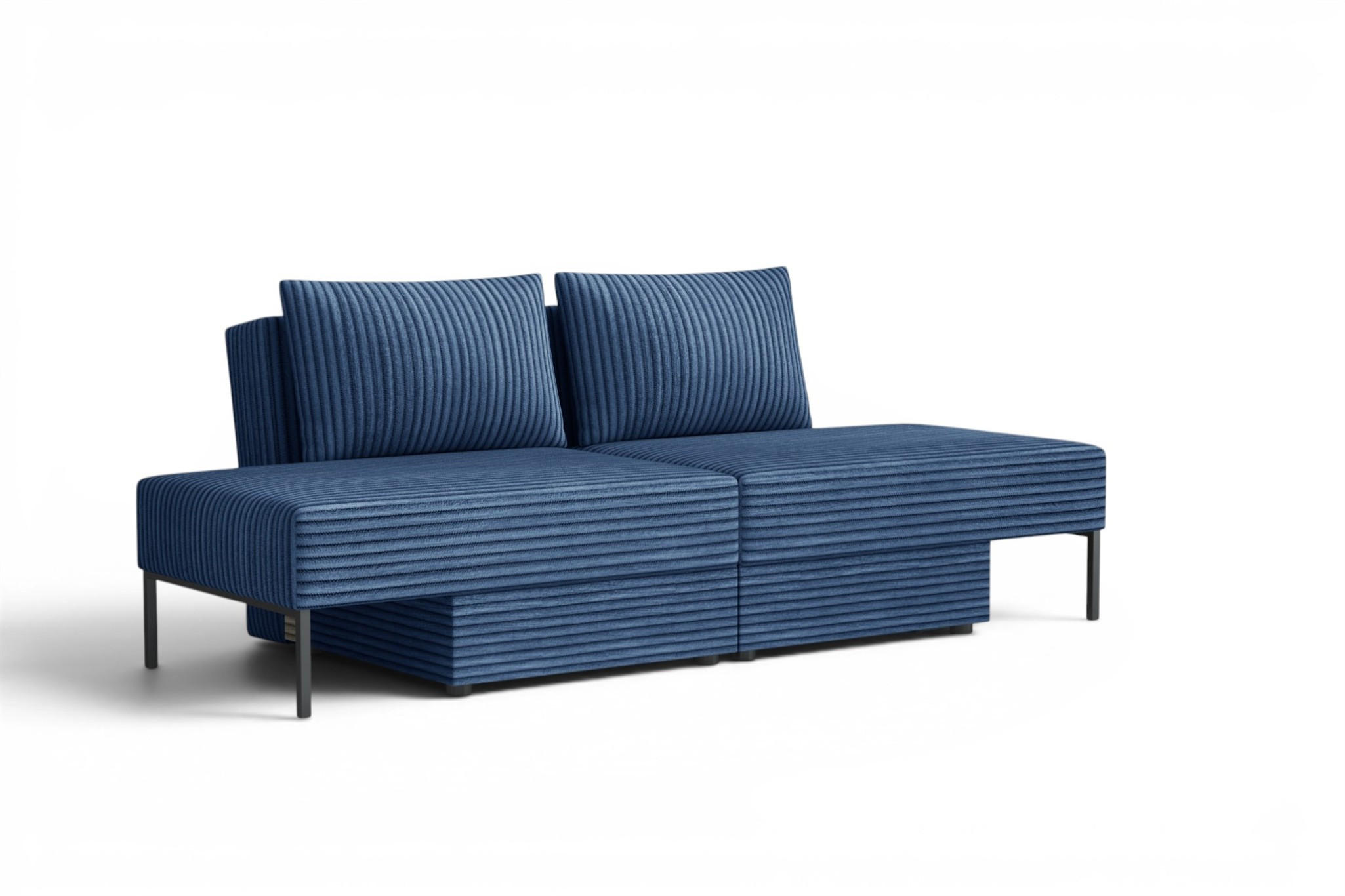 SCHLAFSOFA Gorka - Blau, Holzwerkstoff/Textil (240/87/103cm) - Fun Möbel