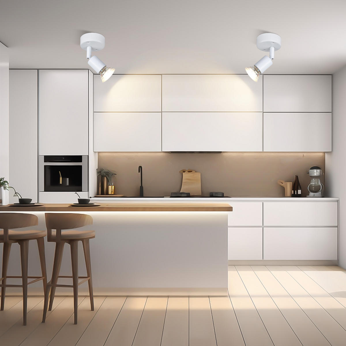 DECKENSTRAHLER Leuchtbryn 10/7/14 cm - Weiß, Metall (14/10/7cm) - ZMH