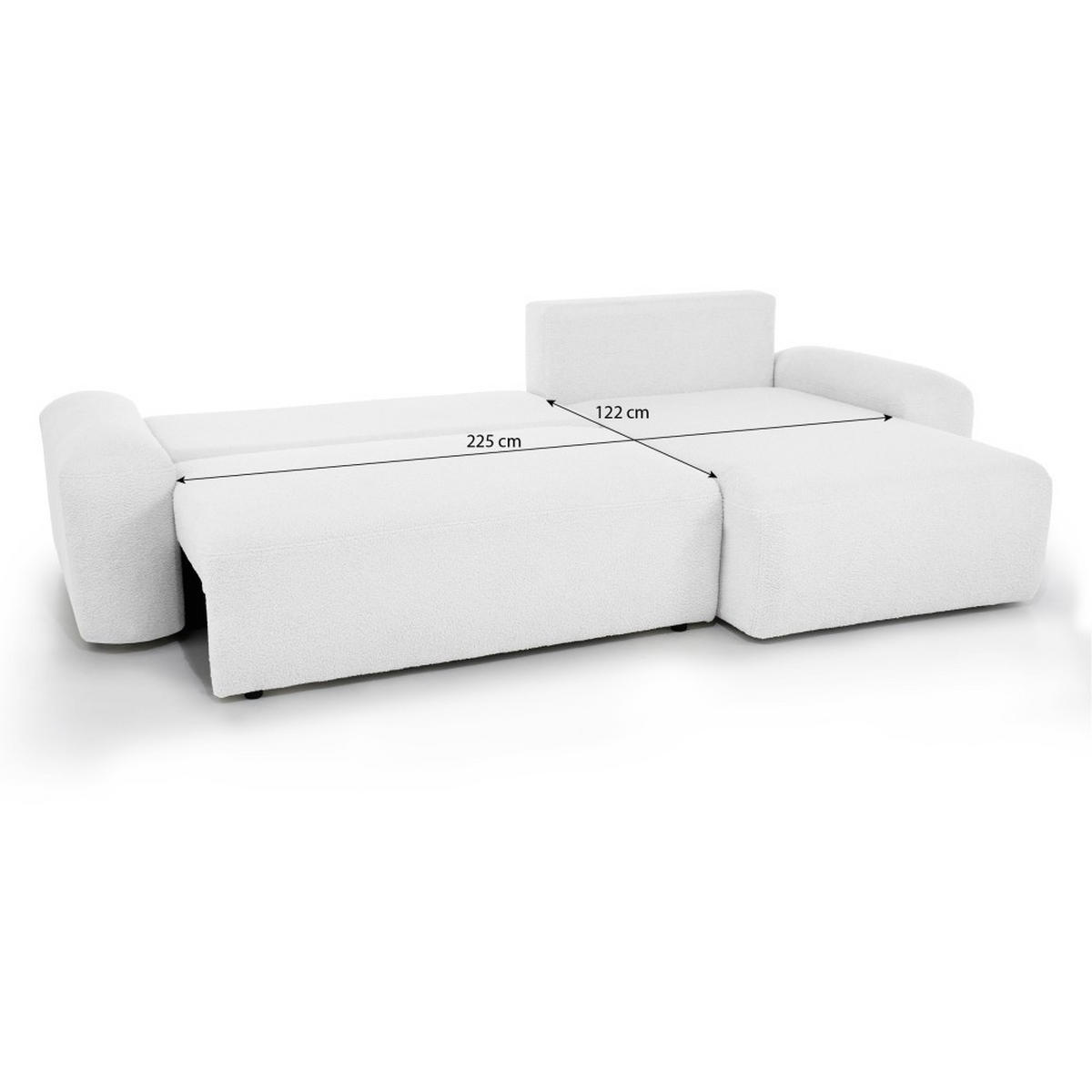 ECKSCHLAFSOFA Noel mit universelle Ottomane, Beige - Beige/Schwarz, Textil (280/163cm) - Beautysofa