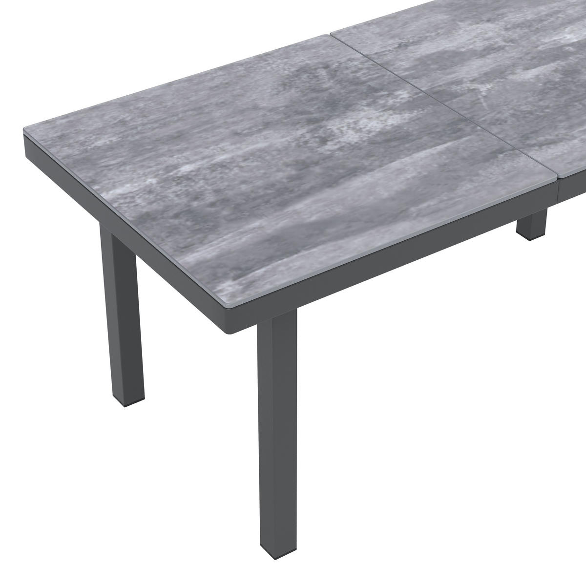 GARTEN-ESSGRUPPE 8 Personen Eckstellung Glastisch Grau - Grau, Textil - FLIEKS