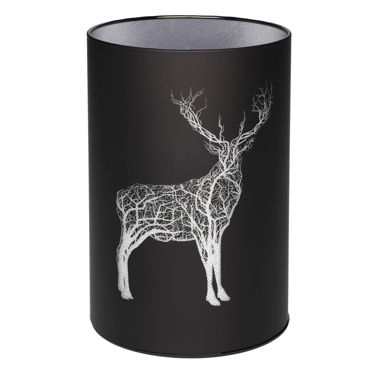 LED-LATERNE Glas Rentier 15,5 cm - Schwarz, Glas (8.5/15.5/8.5cm)