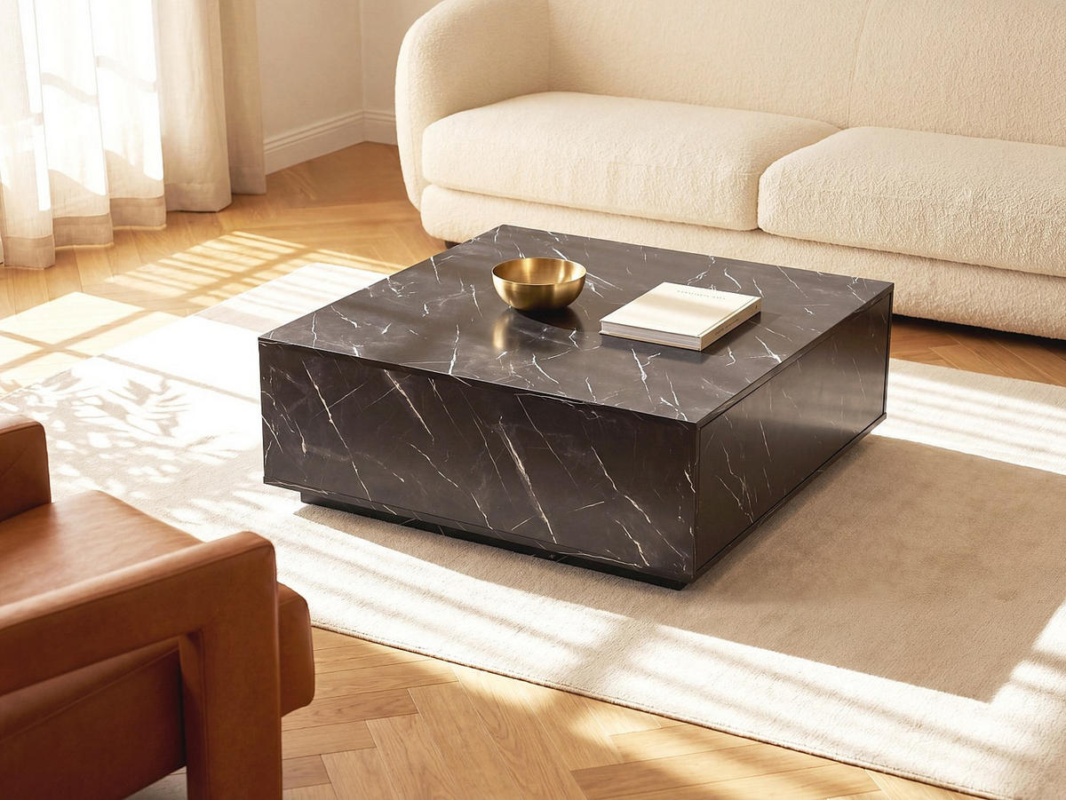 COUCHTISCH - 90 cm x 90 cm - holz - schwarz Antrim - Schwarz, Holz (90/90/35cm) - Vente-Unique