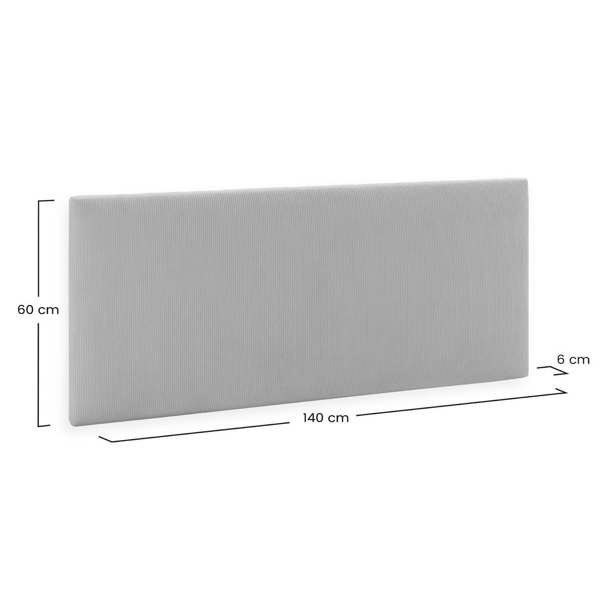 KOPFTEIL Bari 140x60 cm Grau - Grau, Textil (6/140/140cm) - VS Venta-stock