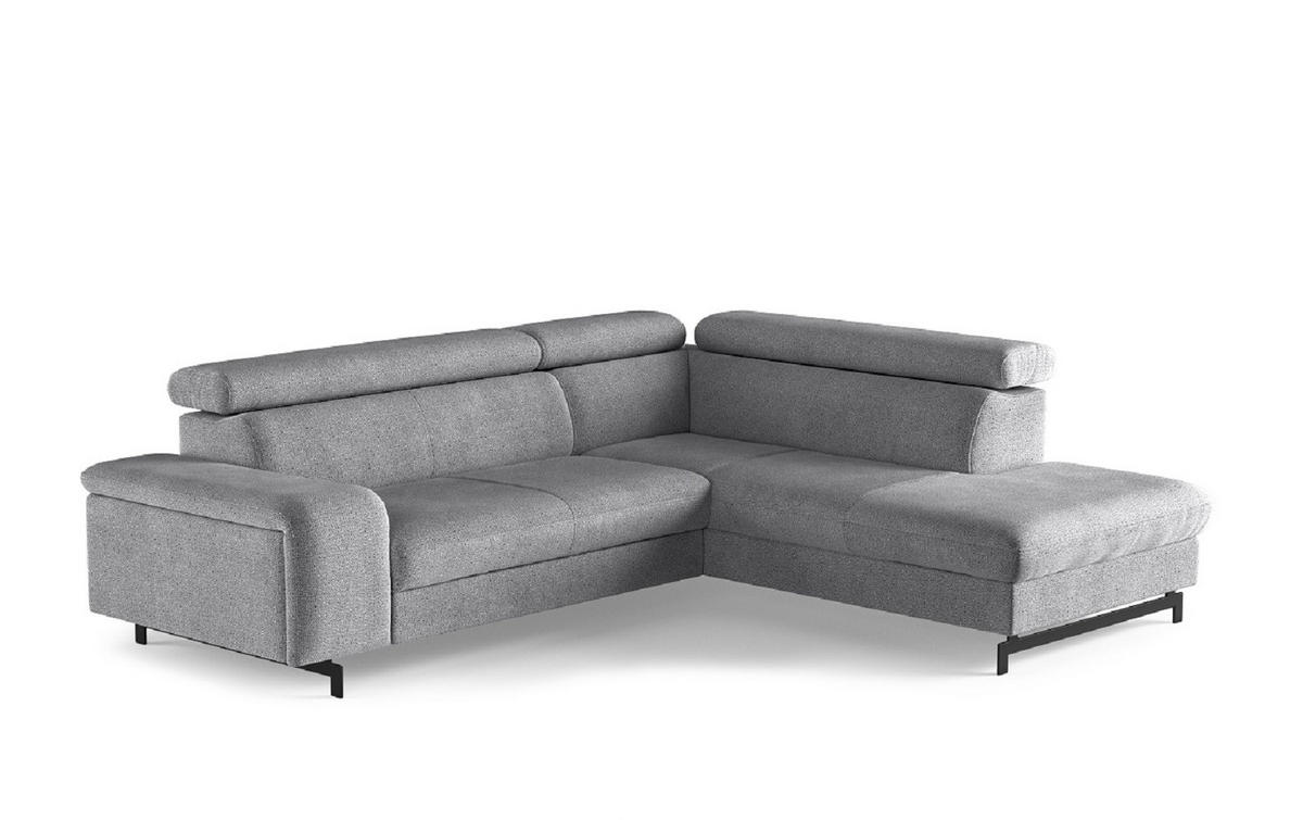 ECKSOFA mit Schlaffunktion und Bettkasten - Silberfarben/Schwarz, Kunststoff/Textil (215/262cm) - Cotta