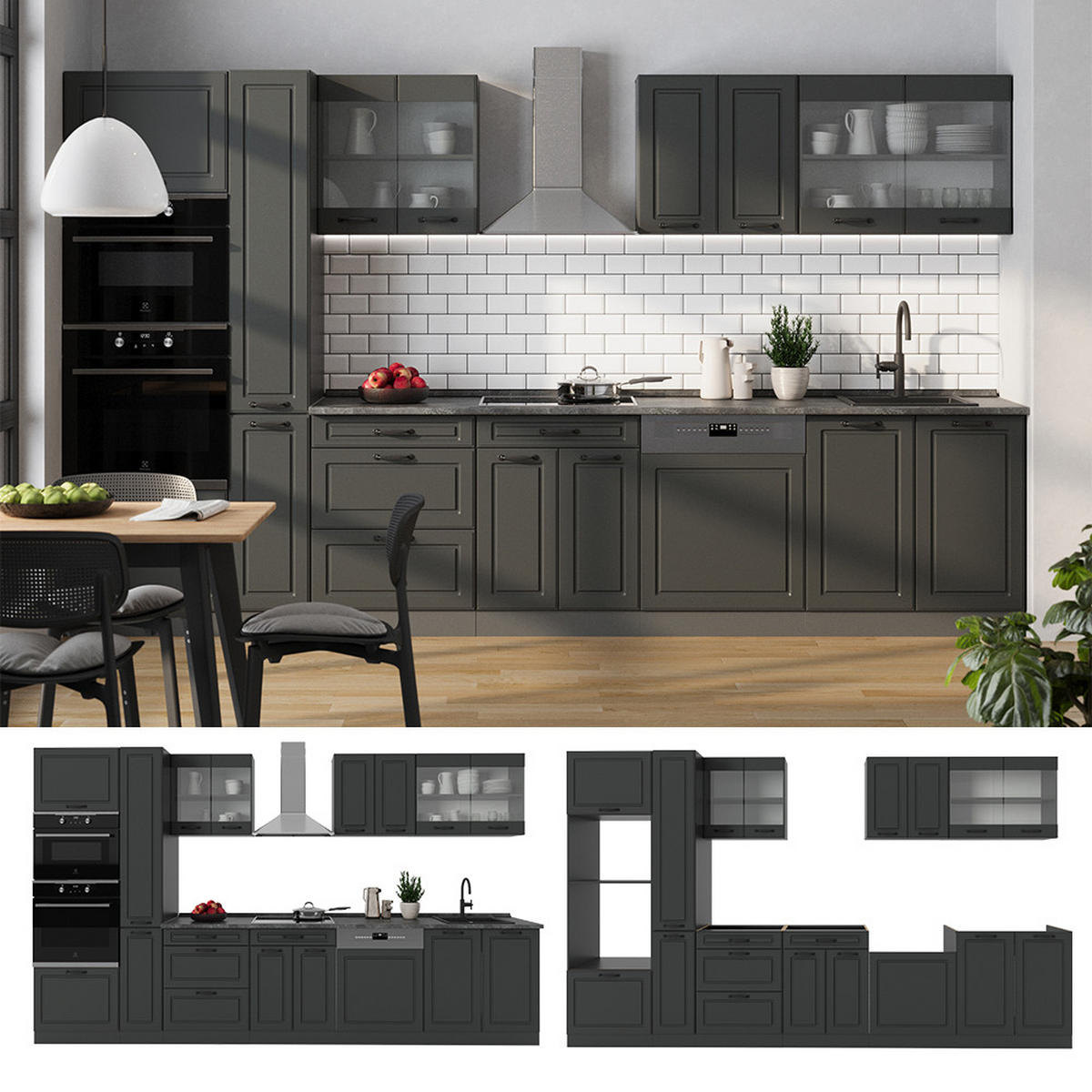 Anthrazit, Holzwerkstoff (350/81.6/46cm) - Vicco