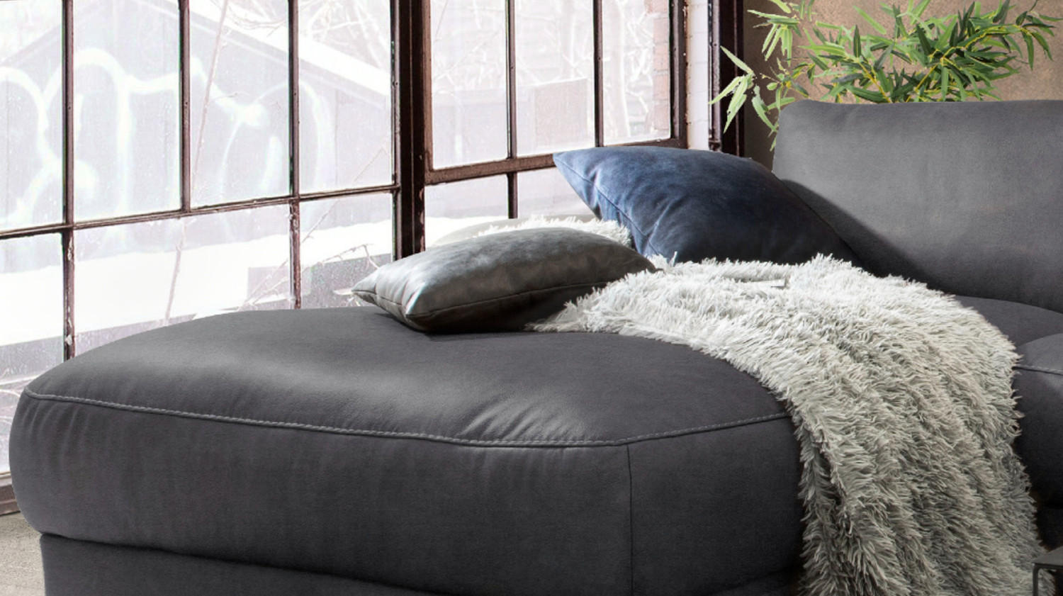 ECKSOFA MOTORISCH. RELAXFUNKTION LOLA Schwarz Webstoff - Schwarz, Textil (233/178cm) - KAWOLA