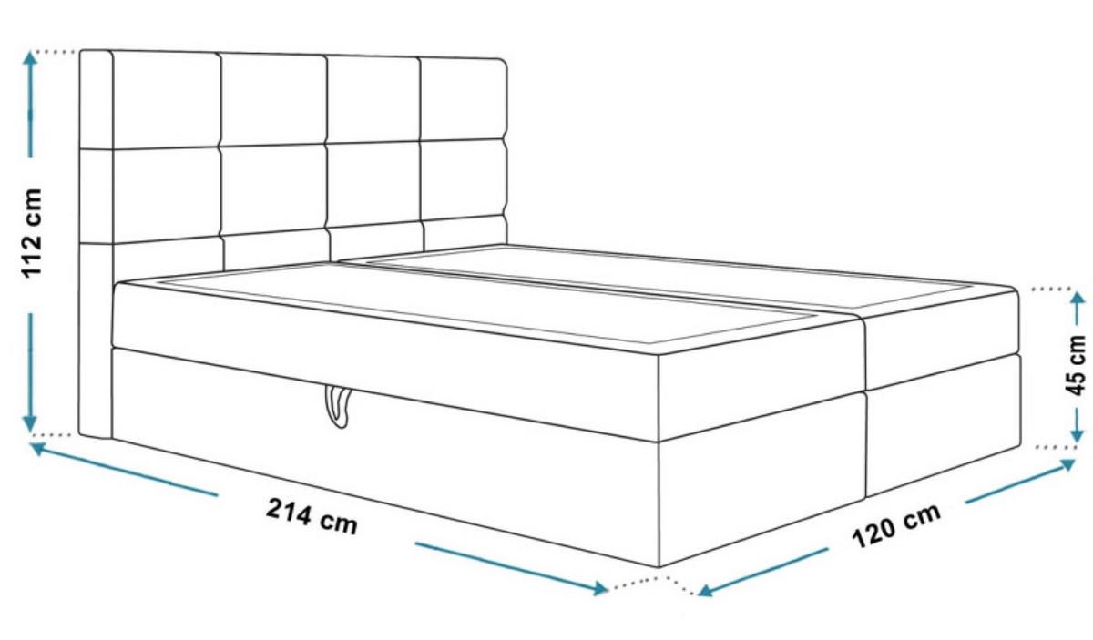 BETT Grafit FOX 5 120x200 cm - Graphitfarben, Textil (120/200cm) - Sepro Meble