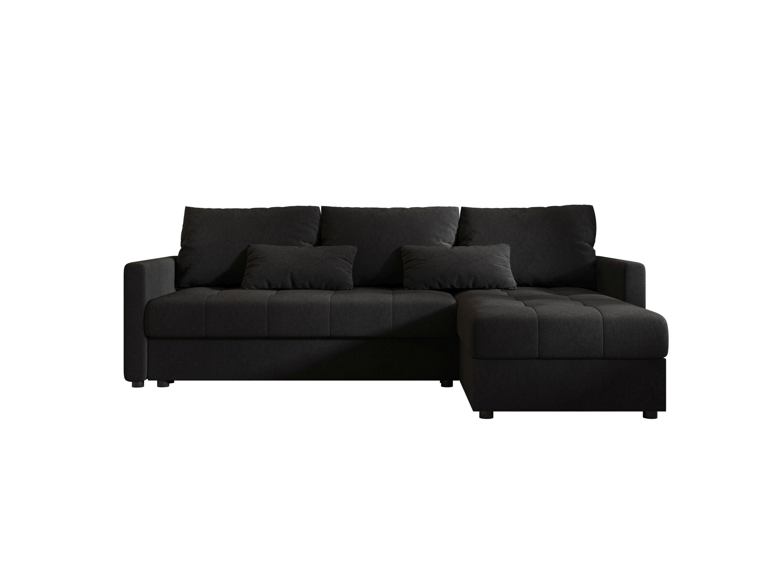 ECKSOFA MOS L BIS Cosmic 100 Rechts mit Schlaffunktion - Schwarz, Textil (220/143cm) - Bedante