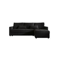 ECKSOFA MOS L BIS Cosmic 100 Rechts mit Schlaffunktion - Schwarz, Textil (220/143cm) - Bedante