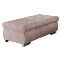 POLSTERHOCKER Orkan Groß - Hellrosa/Silberfarben, Holz/Textil (120/39/60cm) - MIRJAN24