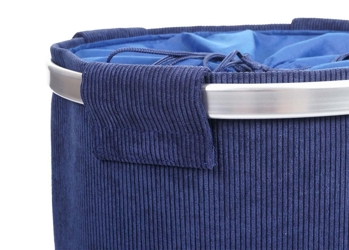 KOŠ NA PRÁDLO S SIETOU 65L Modrý - modrá, textil (39/55/39cm) - MCW