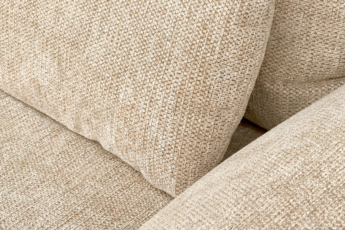 SOFA HOLLY Weiß Flachgewebe - Weiß/Braun, Textil/Metall (176/90/92cm) - KAWOLA