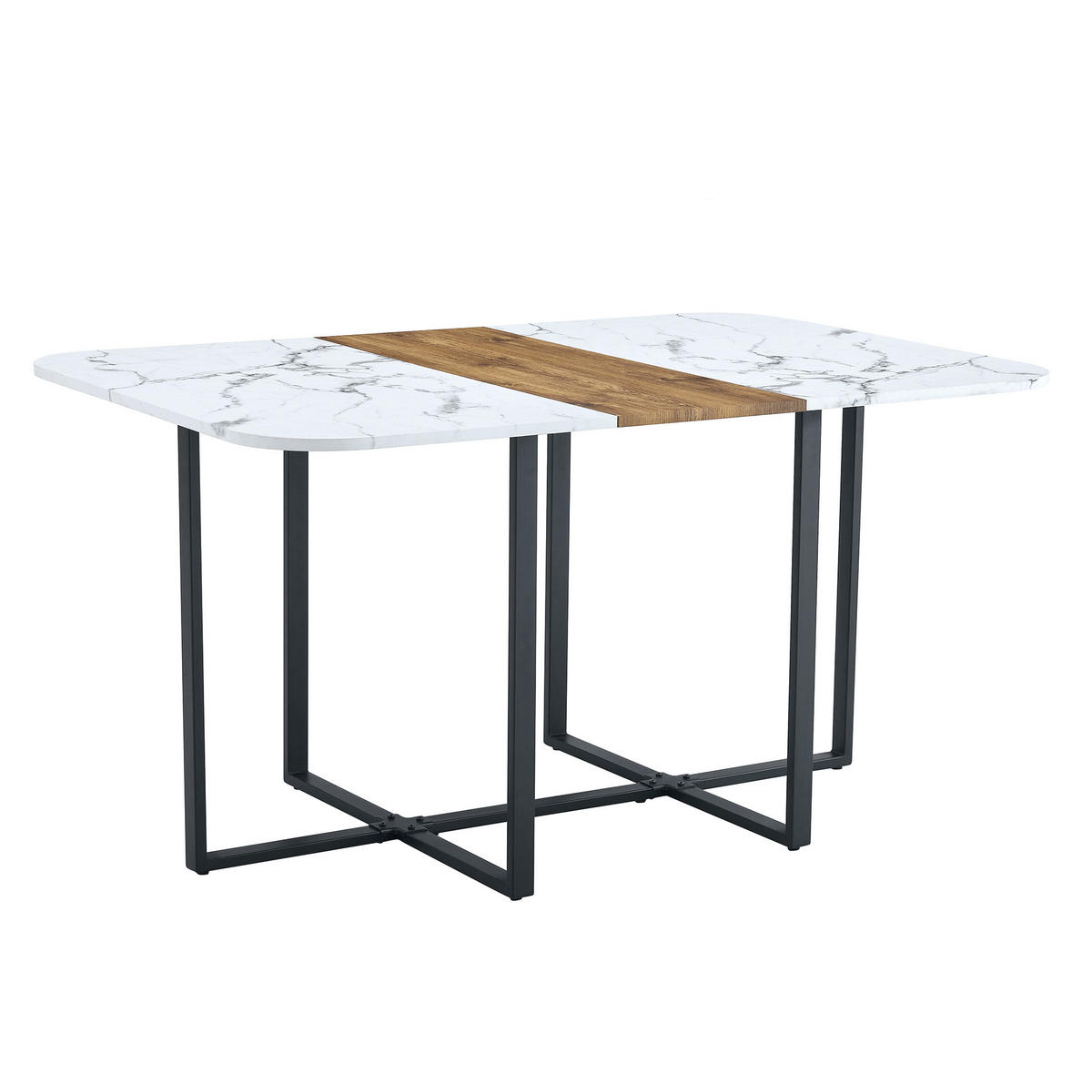 AUSZIEHTISCH in Holzoptik mit Metallgestell - ausziehbar für 4 bis 6 Personen - Braun, Holzwerkstoff (153/100/79cm) - BEAOK