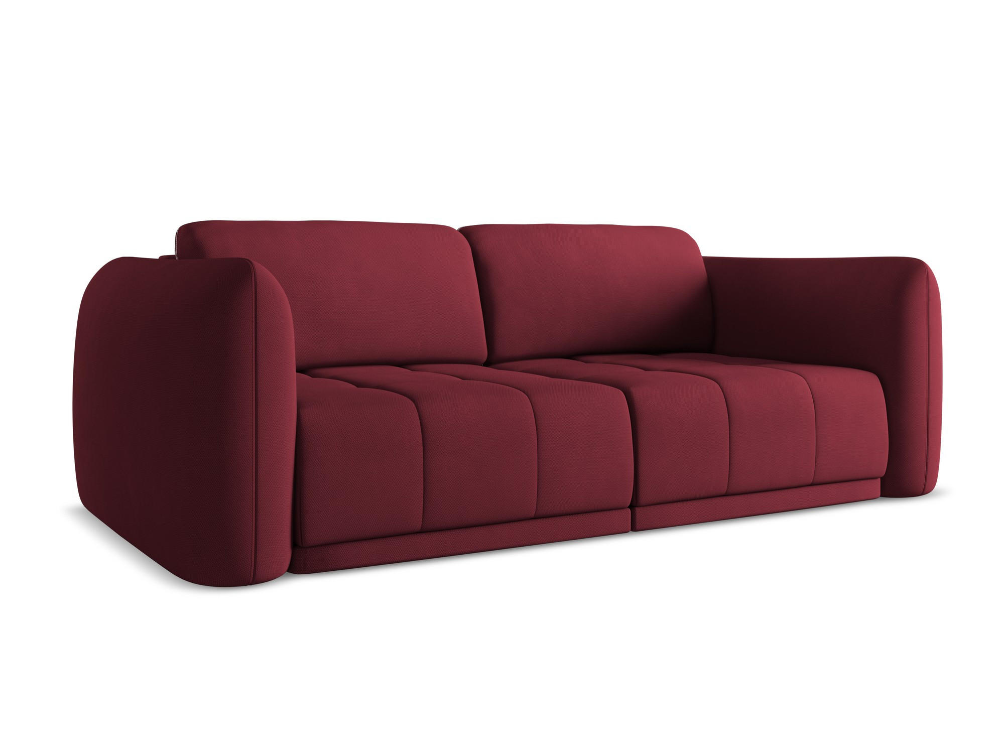 3-SITZER SOFA Chenille Stoff Rot - Rot/Weinrot, Kunststoff/Textil (210/74/105cm) - Makamii