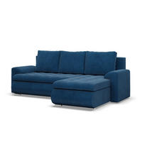 ECKSOFA RECHTS MIT SCHLAFFUNKTION FORESTA, Cord - Dunkelblau - Dunkelblau, Textil (230/159cm) - Mebligo