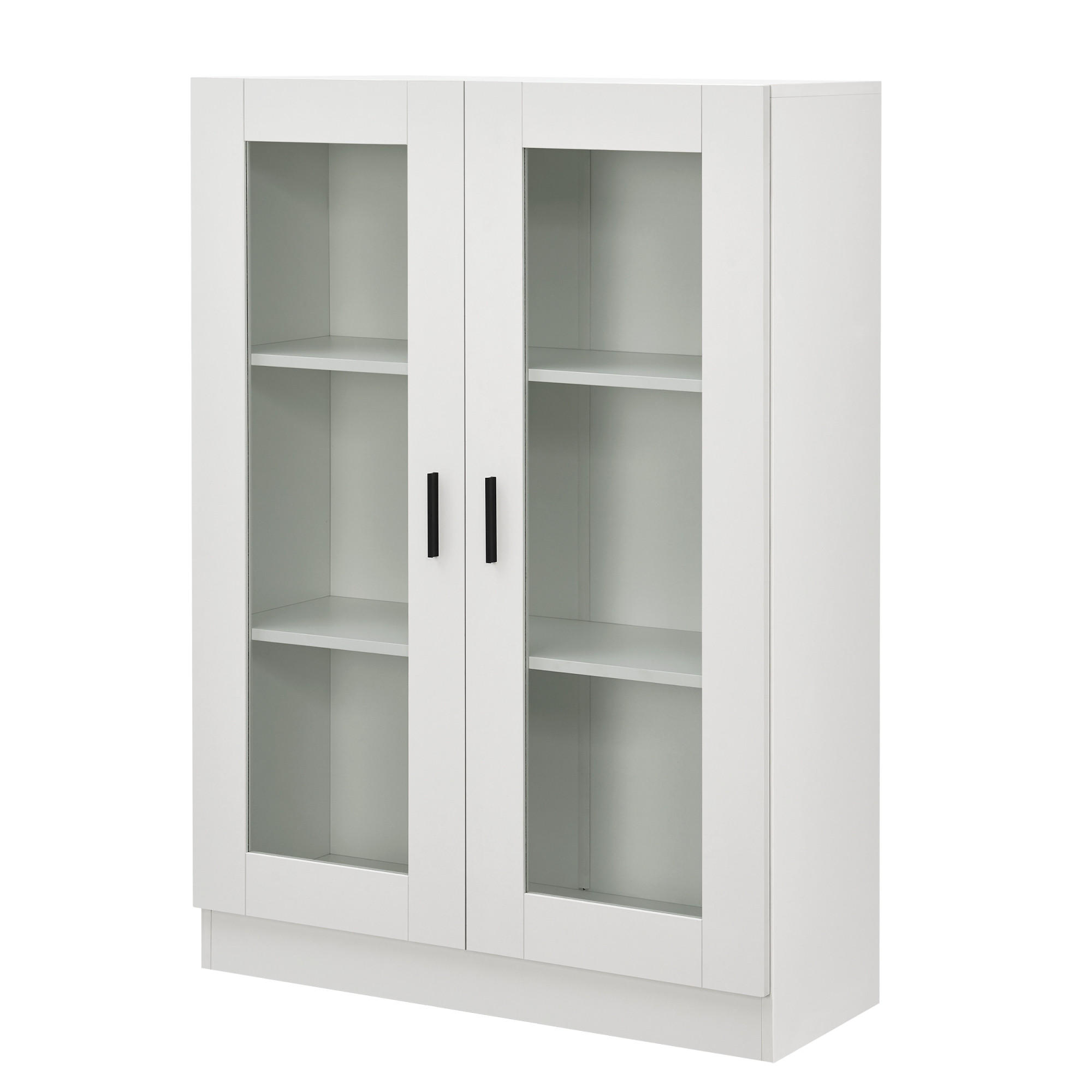 VITRINE Sorø - Weiß, Holzwerkstoff (80/115/31cm) - [en.casa]