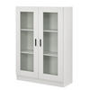 VITRINE Sorø - Weiß, Holzwerkstoff (80/115/31cm) - [en.casa]