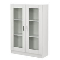 VITRINE Sorø - Weiß, Holzwerkstoff (80/115/31cm) - [en.casa]