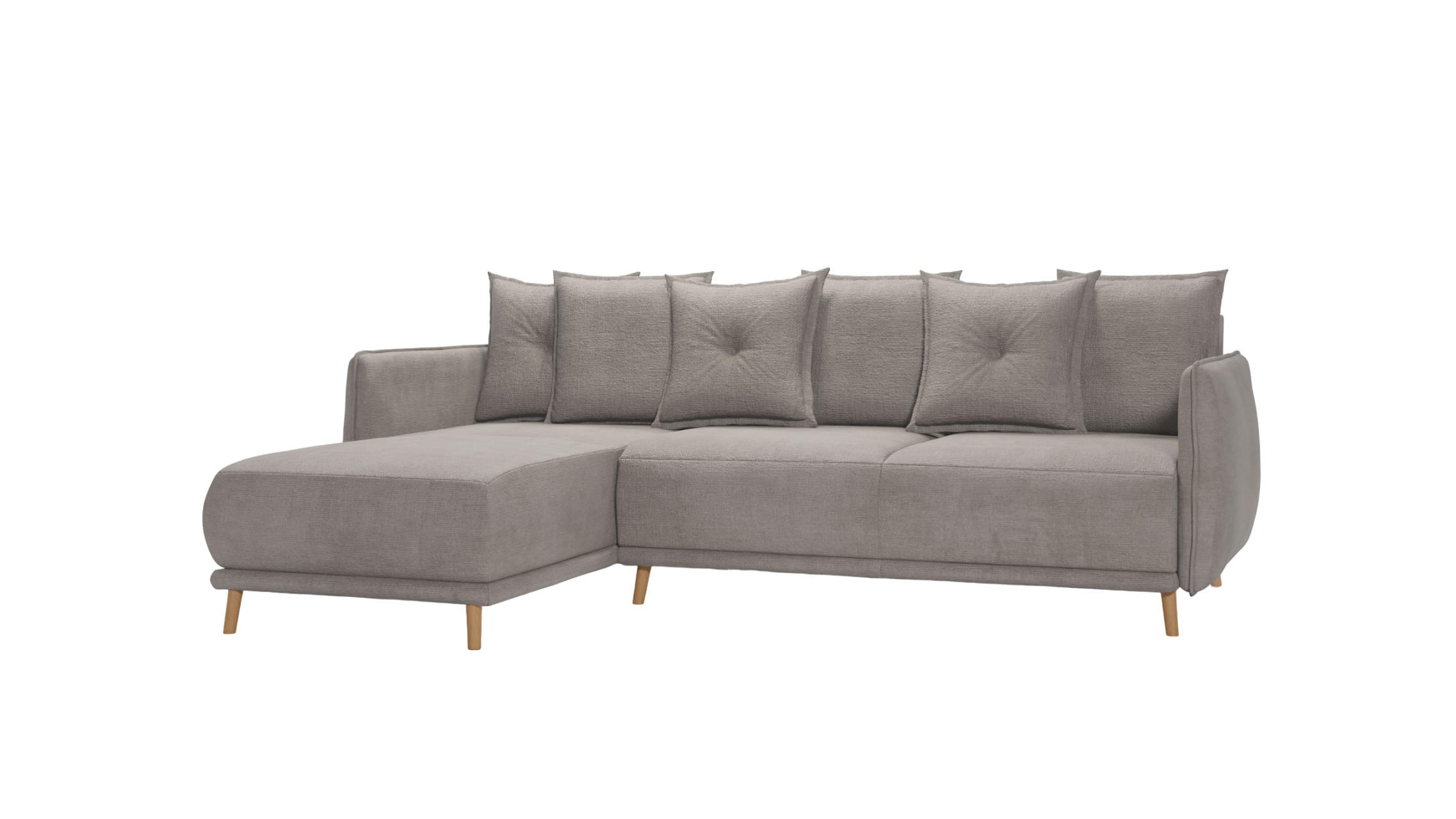 ECKSOFA Chroma Dunkelbeige Luxusmicrofaser - Beige/Braun, Holz/Textil (238/170cm) - S-Style Möbel