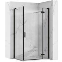 DUSCHKABINE Rea Hugo Black 100x80 - Schwarz, Glas (100/80/200.5cm) - REA