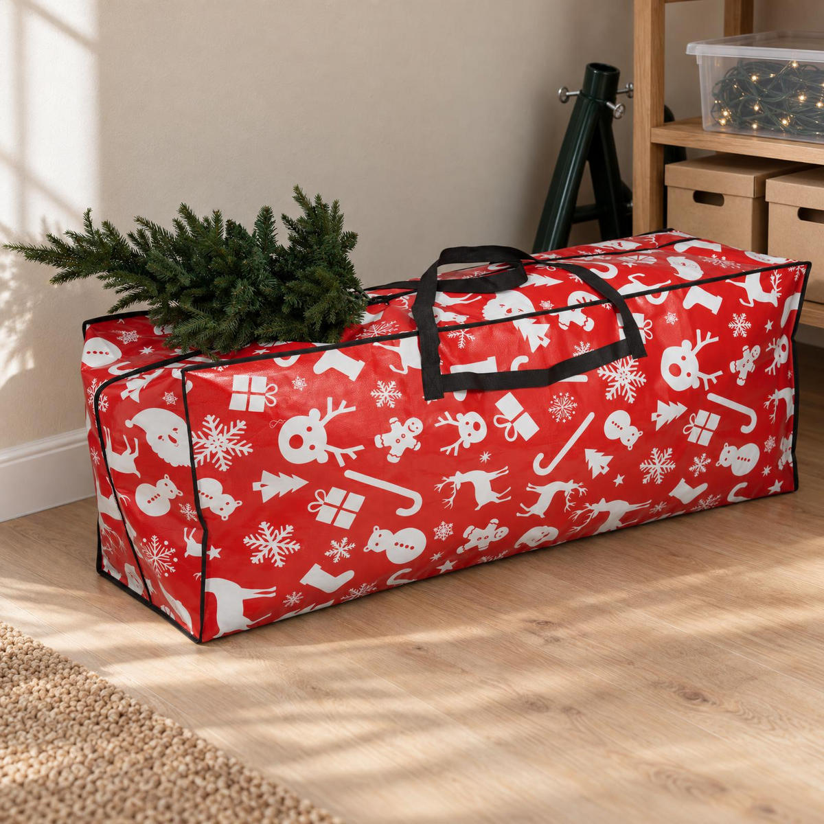 WEIHNACHTSTÜTE 135/40/55 cm - Rot, Textil (40/55/135cm) - Storage solutions