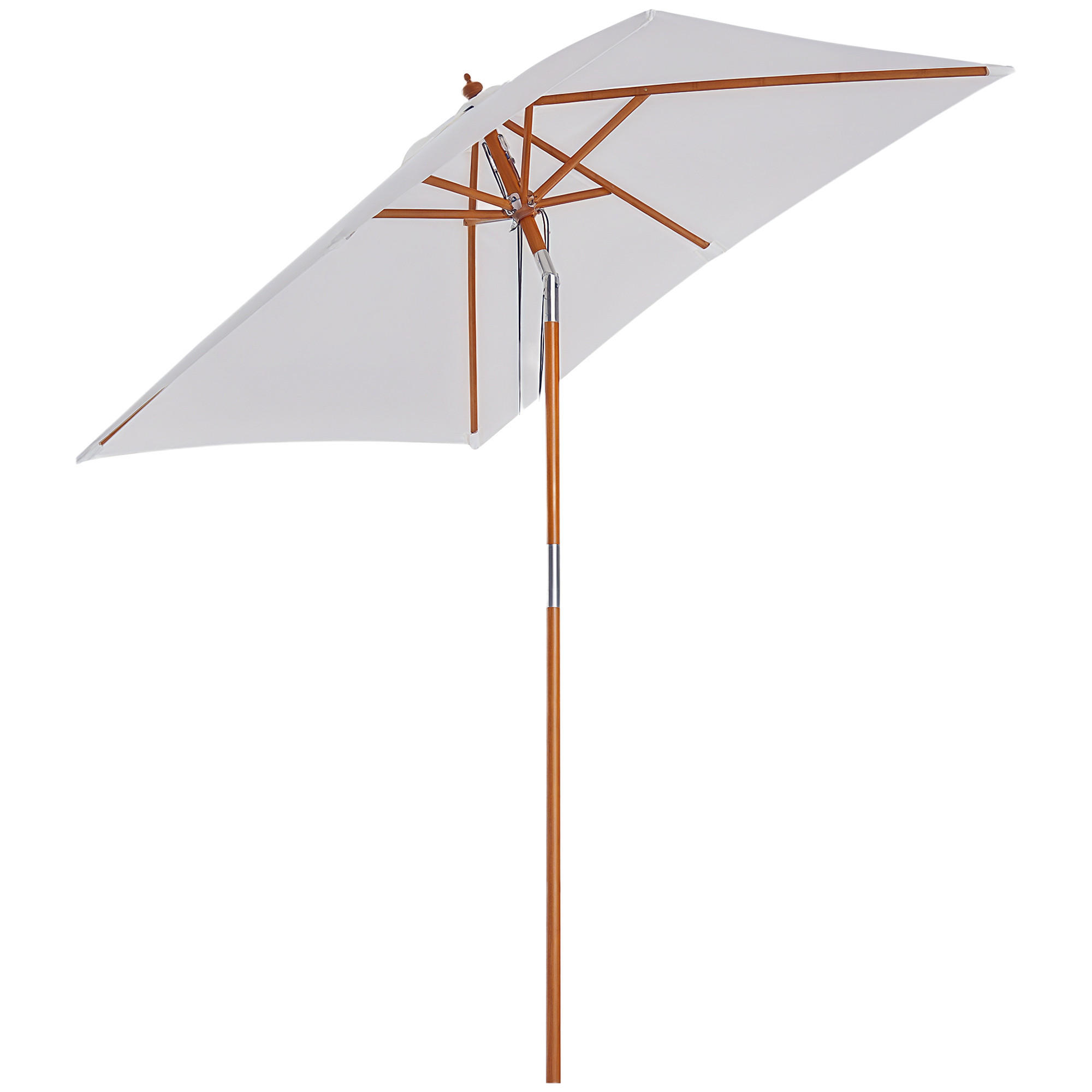 SONNENSCHIRM DE-05584 Verstellbar mit Polsterauflage Braun - Creme, Holz (150/200cm) - ComfortXL