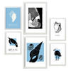 POSTER Set Mit 6 Schwarze Tintenschalen Größe A3 & A4 Weißer Rahmen - Weiß, Papier (29.7/1cm) - Nacnic