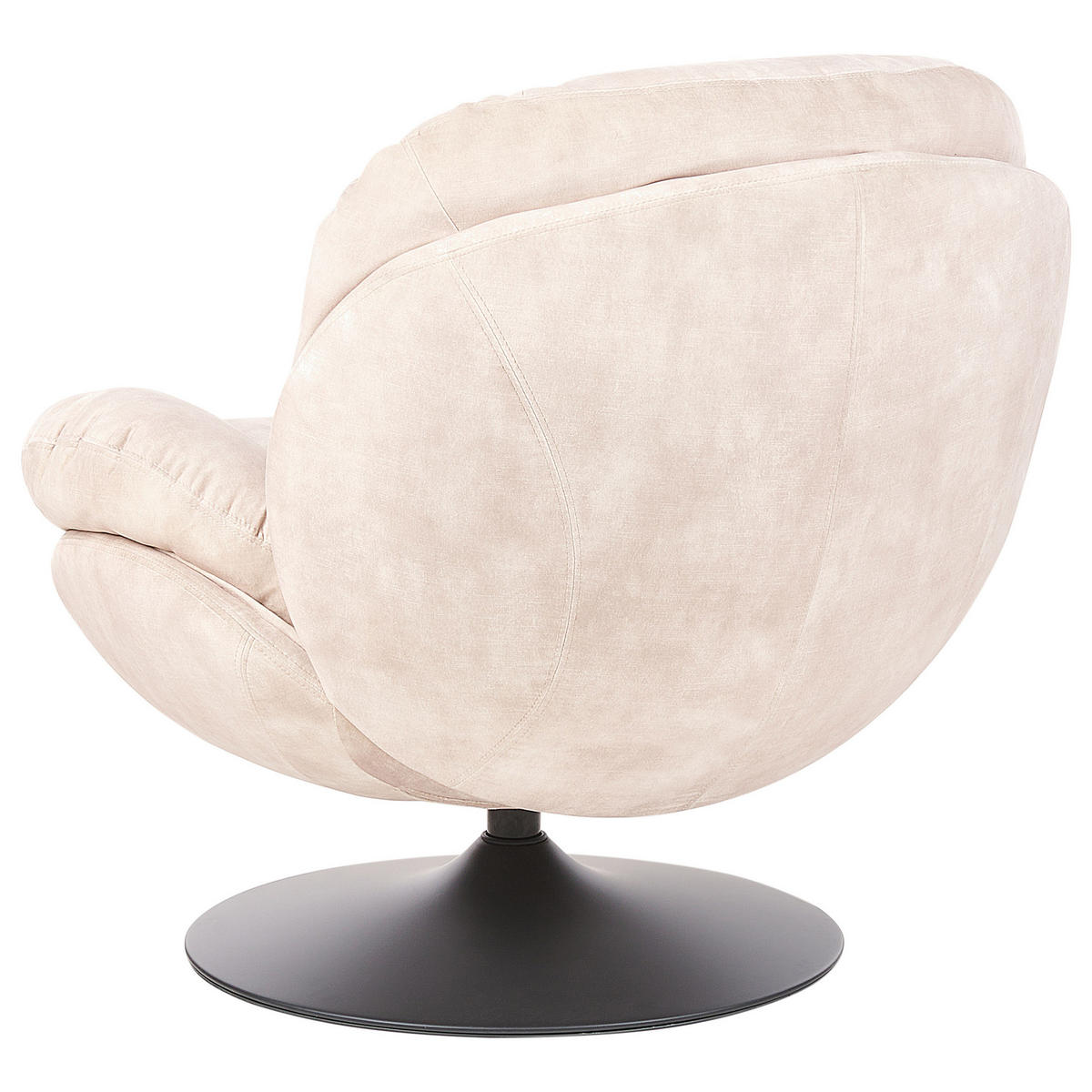 SESSEL Samtstoff Helles Beige Nolvik - Beige/Schwarz, Textil (82/82/85cm) - Beliani