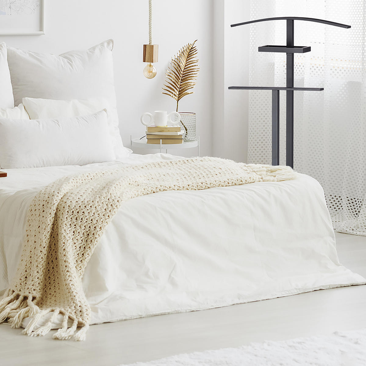 STUMMER Diener - Schwarz, Holzwerkstoff/Metall (52.5/112/20cm) - Relaxdays