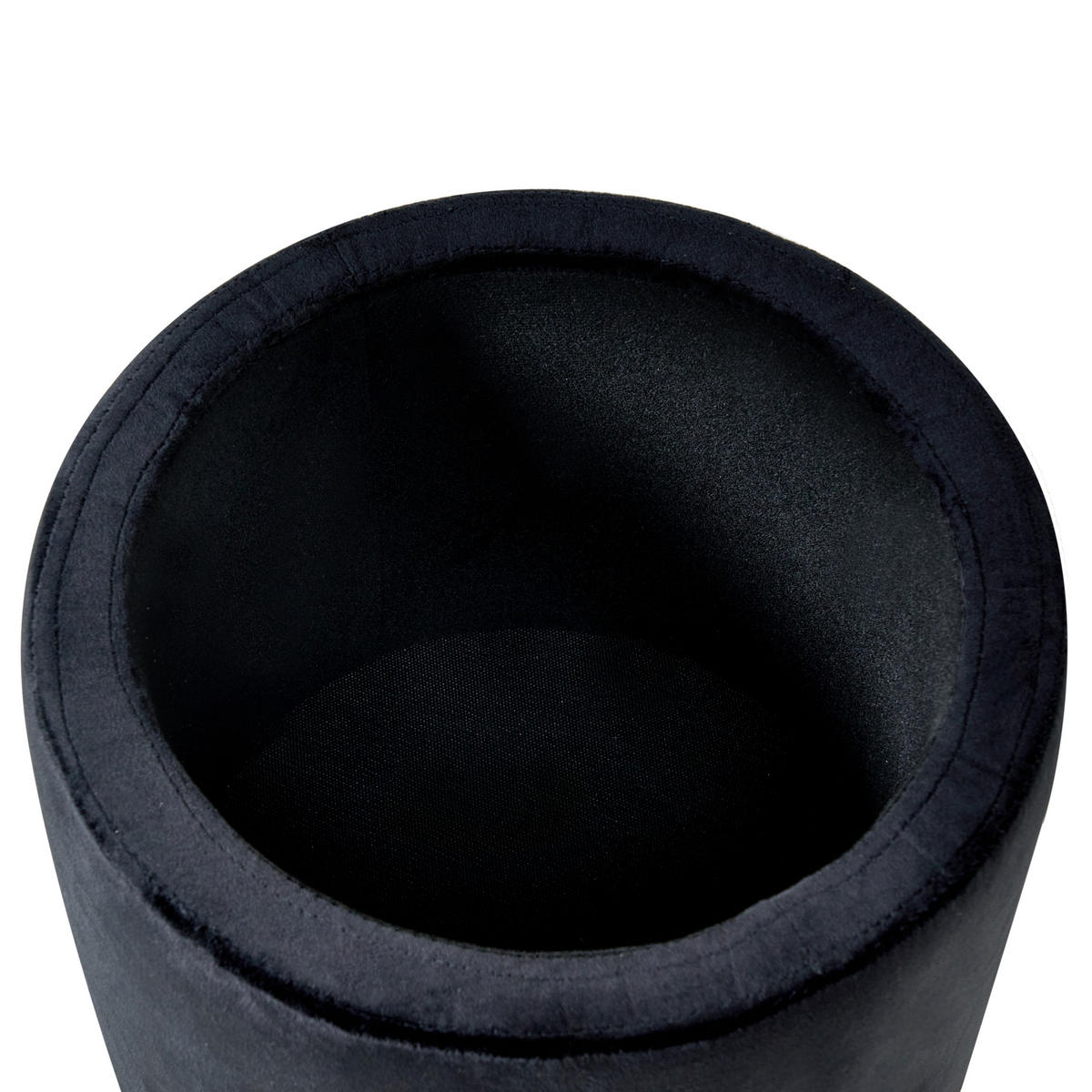 POUF mit Stauraum Samtstoff Schwarz Wenona - Schwarz, Textil (37/40/37cm) - Beliani