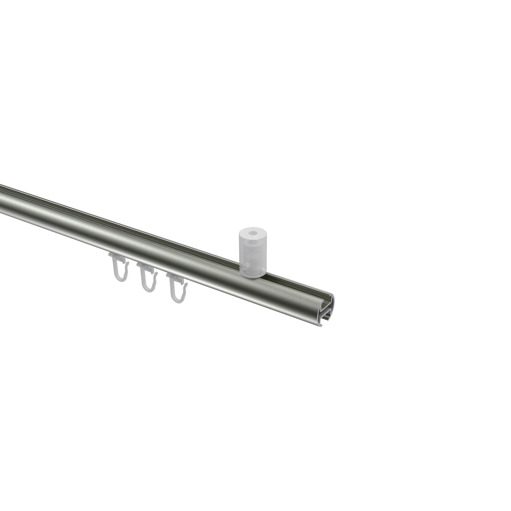 GARDINENSTANGE INNENLAUF Sonius Luino 160 cm, 1-läufig, 20 mm Ø Edelstahl-Optik - Edelstahlfarben, Metall (160cm) - INTERDECO