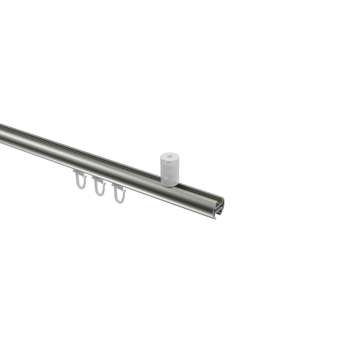 INNENLAUF-GARDINENSTANGEN-SET Sonius Santo 160 cm, 1-läufig, 20 mm Ø Edelstahl-Optik - Edelstahlfarben, Metall (160cm) - INTERDECO