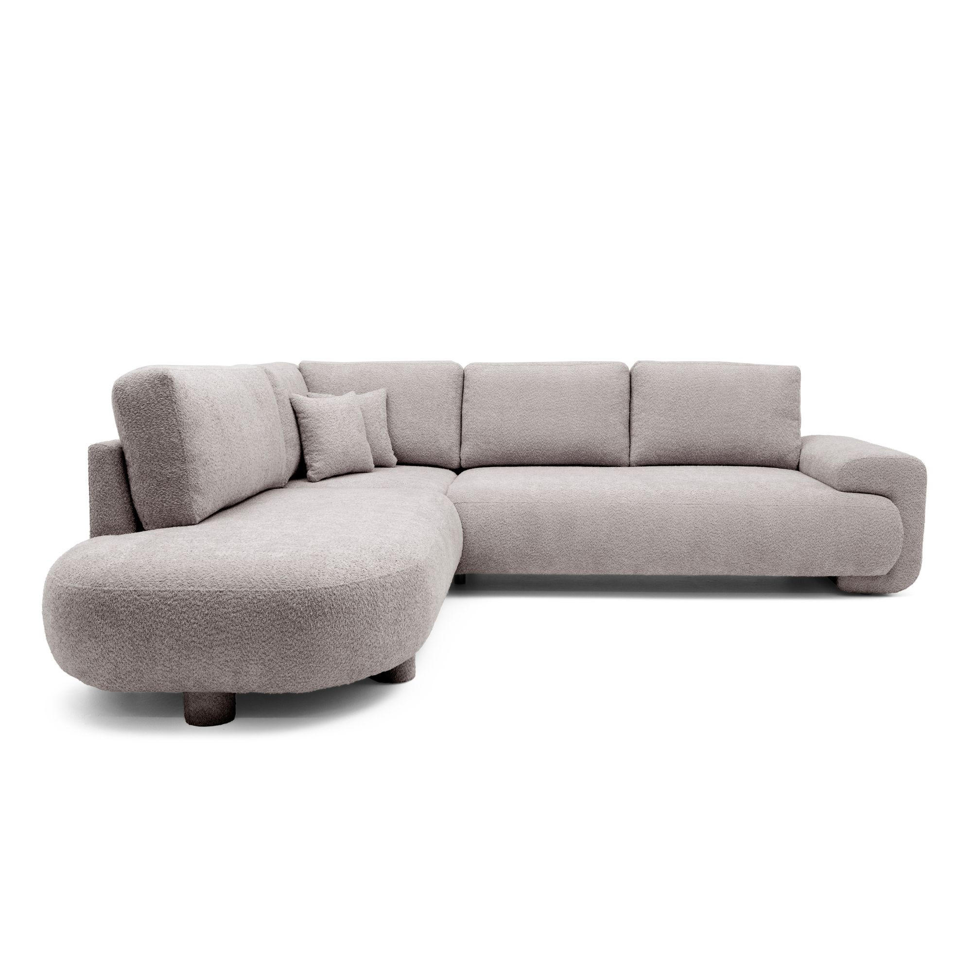 4-SITZER Ecksofa MIRABEL L Links 285x255 cm Bouclé Mauve - Mauve, Holz/Kunststoff (285/255cm) - Muffo