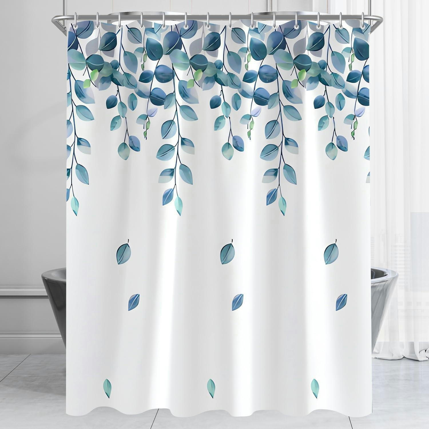 DUSCHVORHANG Blätter Grün 100 x 180 cm - Grün, Textil (100/180cm)