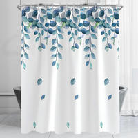 DUSCHVORHANG Blätter Grün 100 x 180 cm - Grün, Textil (100/180cm)