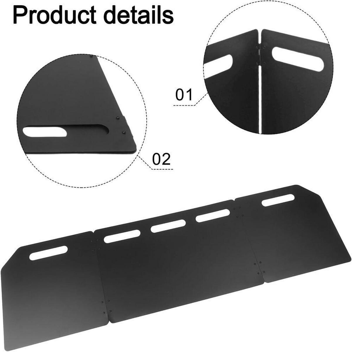 WINDSCHUTZ, schwarz, dreifach faltbar, 41 × 24,8 × 25 cm, Zinklegierung - Schwarz, Metall (24.8/25/41cm) - Authentics