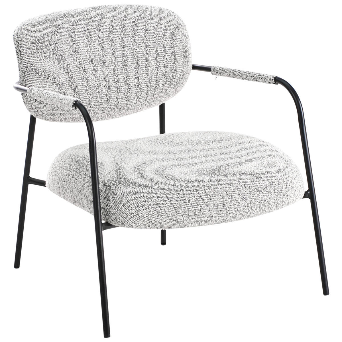 SESSEL Schwarz Ausvika - Schwarz/Weiß, Textil (70/74/71cm) - Beliani