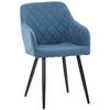 ESSZIMMERSTUHL Shyva Stoff, Gestell Metall matt Schwarz Blau - Blau/Schwarz, Textil/Metall (47/84/44cm) - TPFLiving