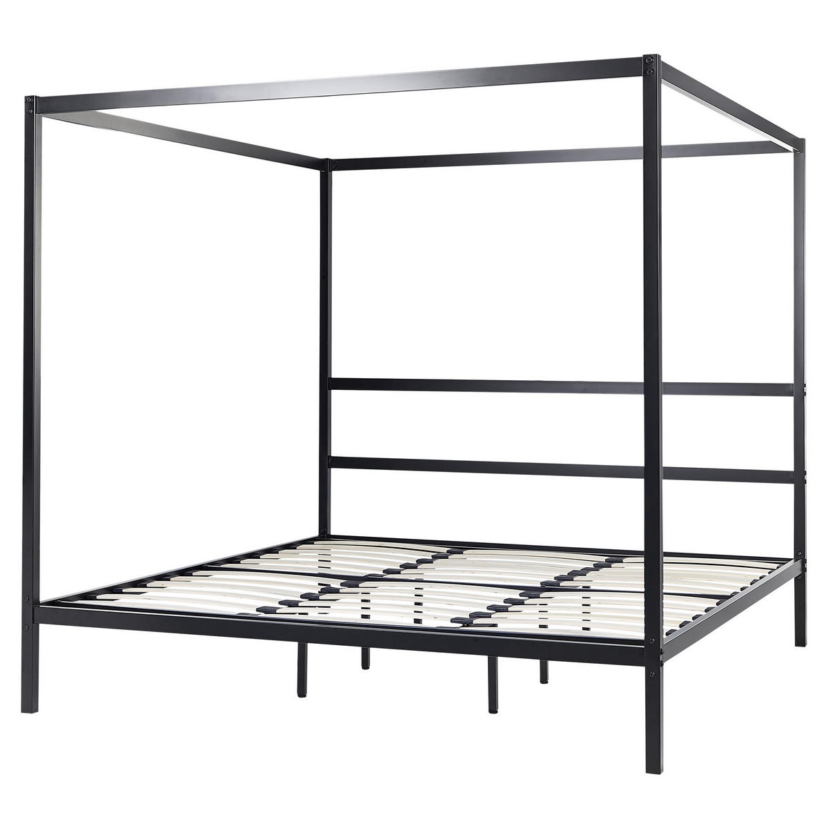 HIMMELBETT 180/200cm Schwarz Lestards - Schwarz, Metall (180/200cm) - Beliani
