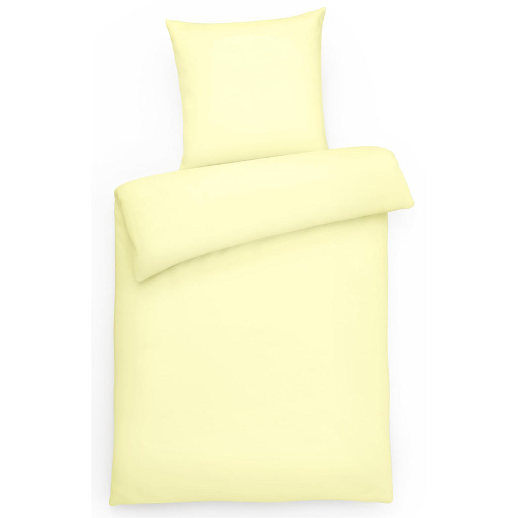 Thumbnail - Carpe Sonno Mako-Satin-Bettwäsche, Hellgelb, Textil, Uni, Füllung: Baumwollfüllung, Rechteckig, 155x220 cm, Oeko-Tex® St...