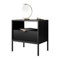 NACHTTISCH CORTADO S54 SCHWARZ - Schwarz, Holzwerkstoff (54/56/39cm) - Lookway
